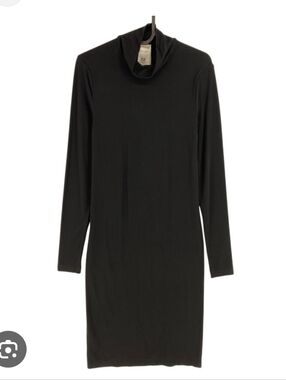 Wolford Black Long-Sleeve Turtleneck Dress Size S/P